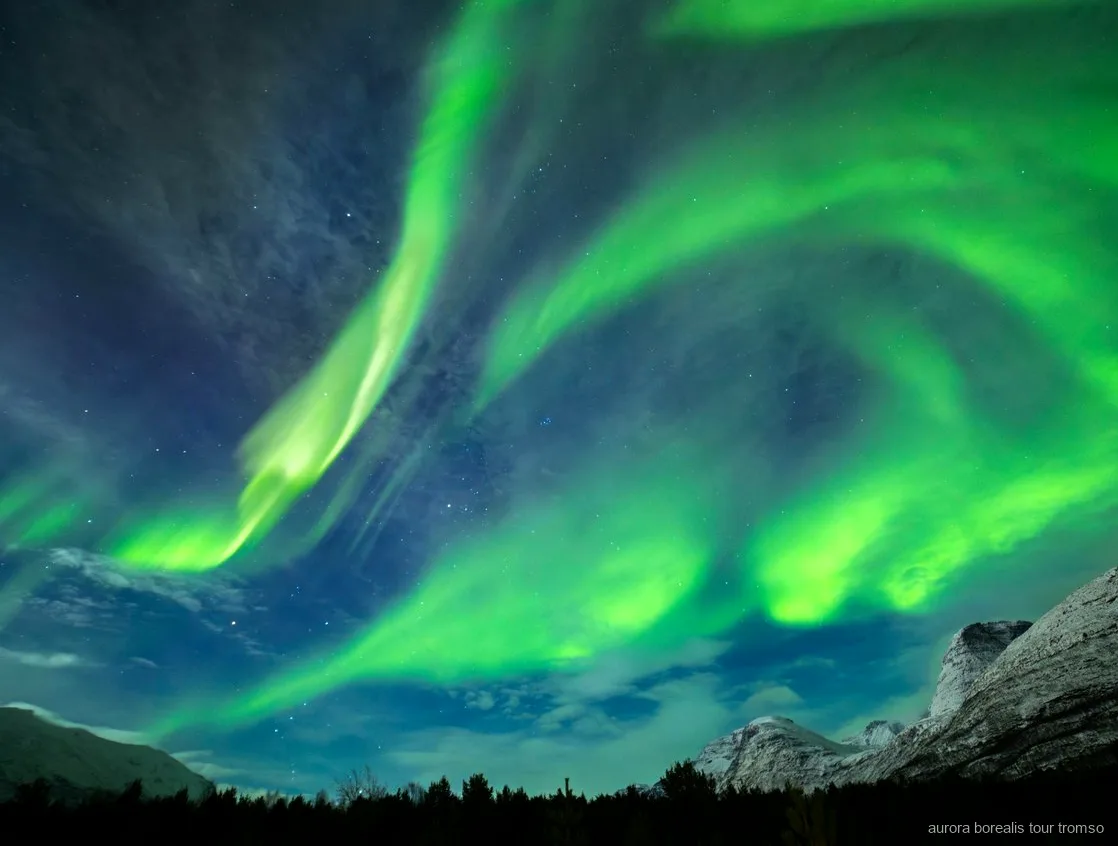 Aurora boreale catturata sul tour fotografico dell'aurora boreale a Tromsø